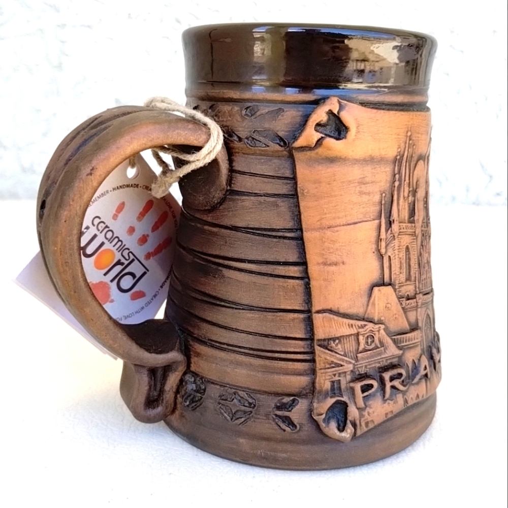 Praha Church Of Our Lady Before Tyn Mug Pottery Souvenir Prague Artist Signed - Picture 8 of 14